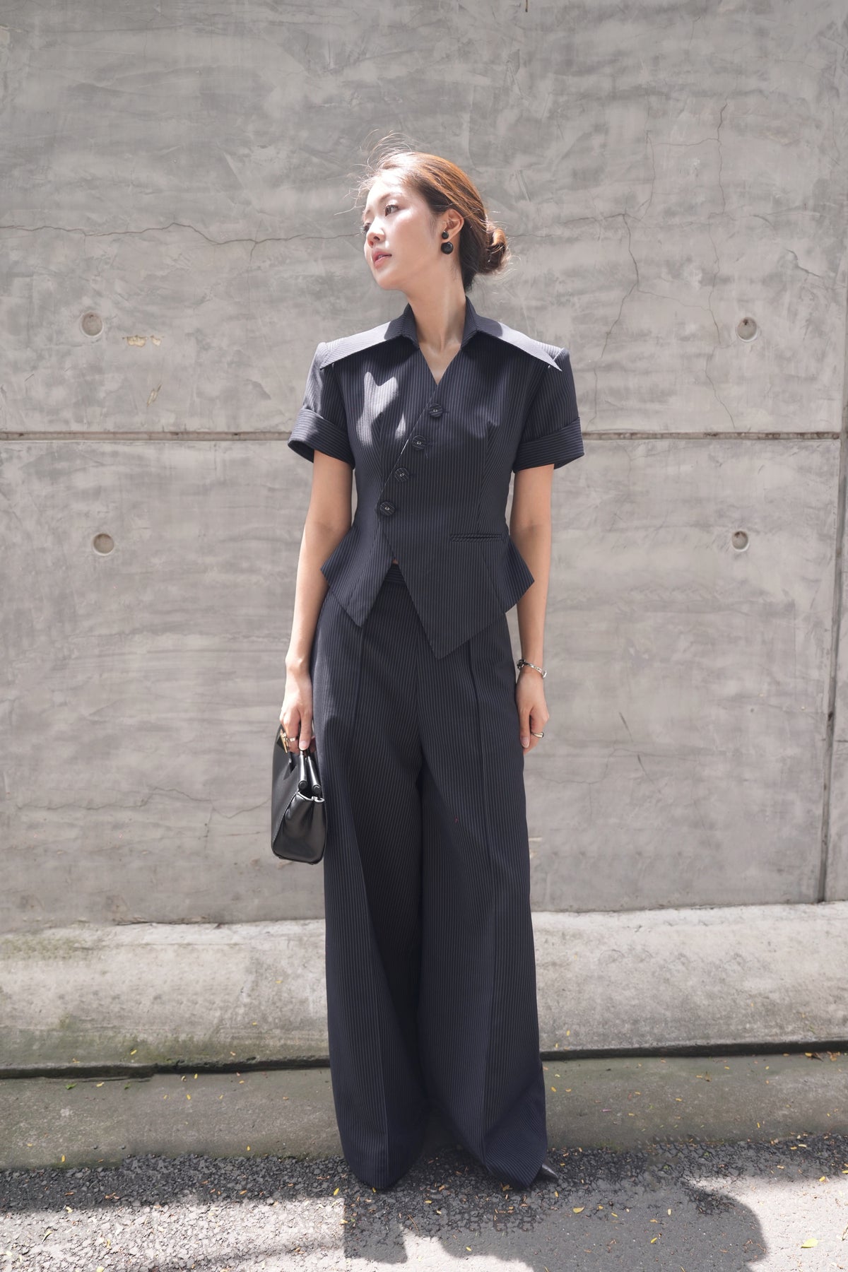 STRIPE WIDE-LEG PANTS