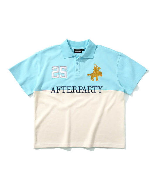 AQUA BLUE/CREAM CHIN POLO SHIRT