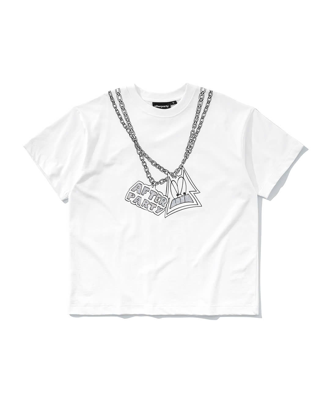 WHITE CHIN CHAIN OVERSIZED TEE