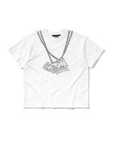 WHITE CHIN CHAIN OVERSIZED TEE