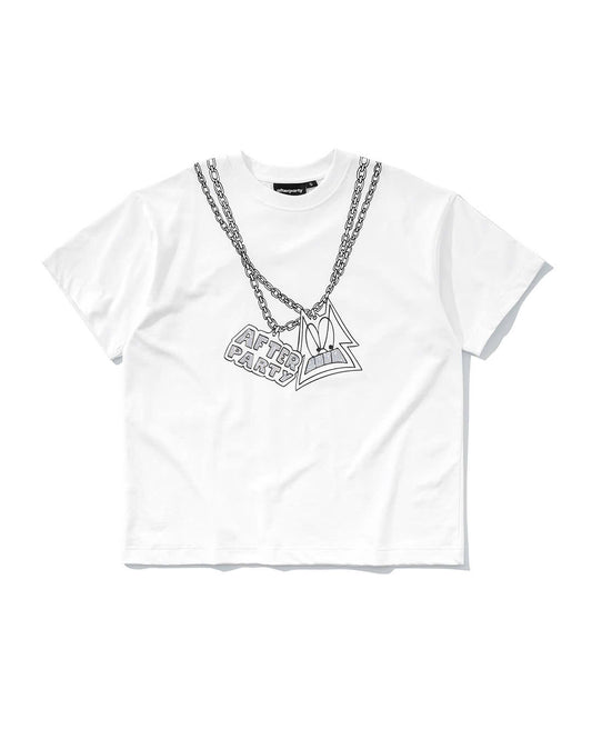 WHITE CHIN CHAIN OVERSIZED TEE