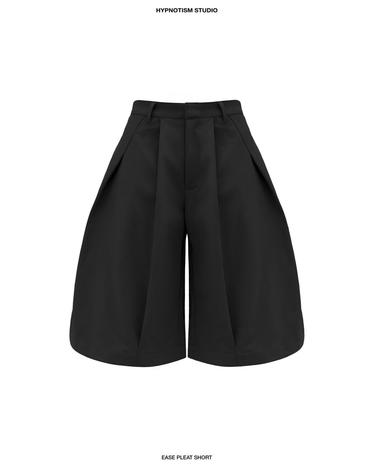 BLACK EASE PLEAT SHORTS