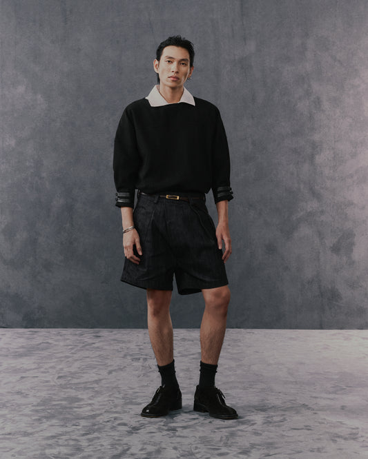 INDIGO FRAME DENIM SHORTS