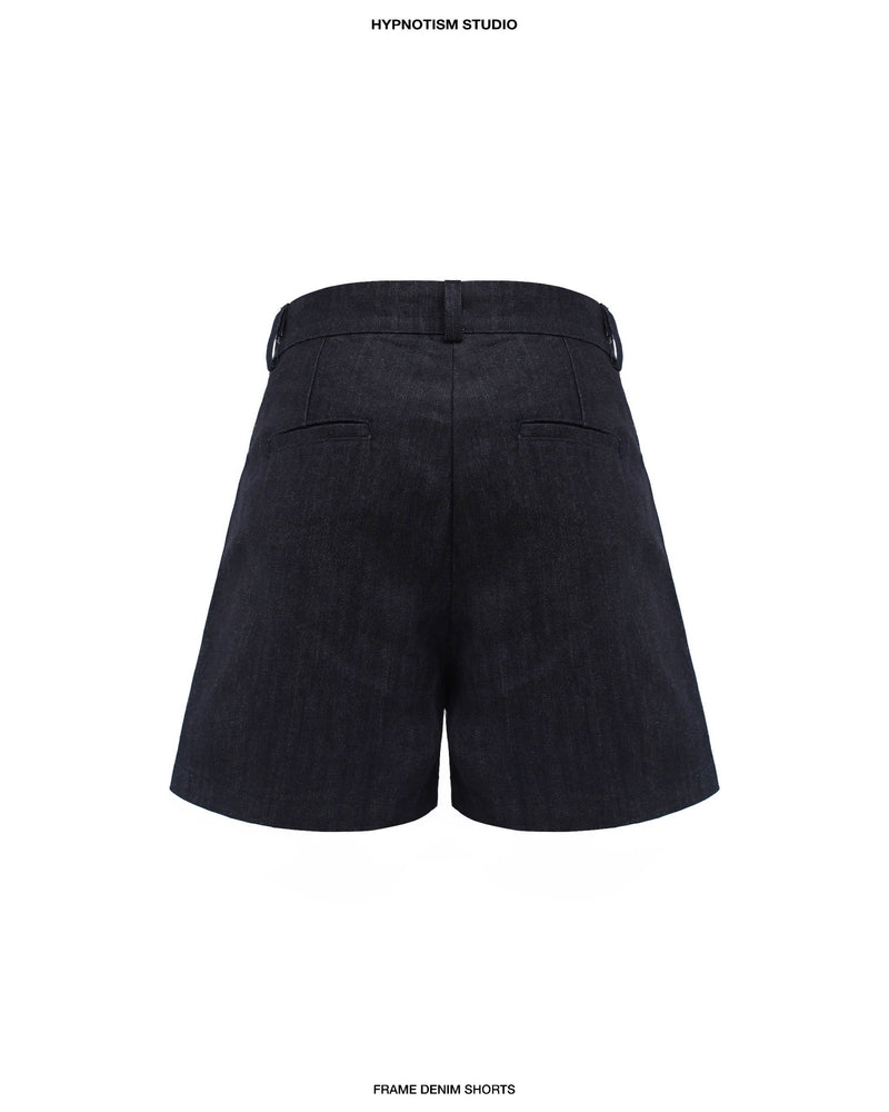 INDIGO FRAME DENIM SHORTS