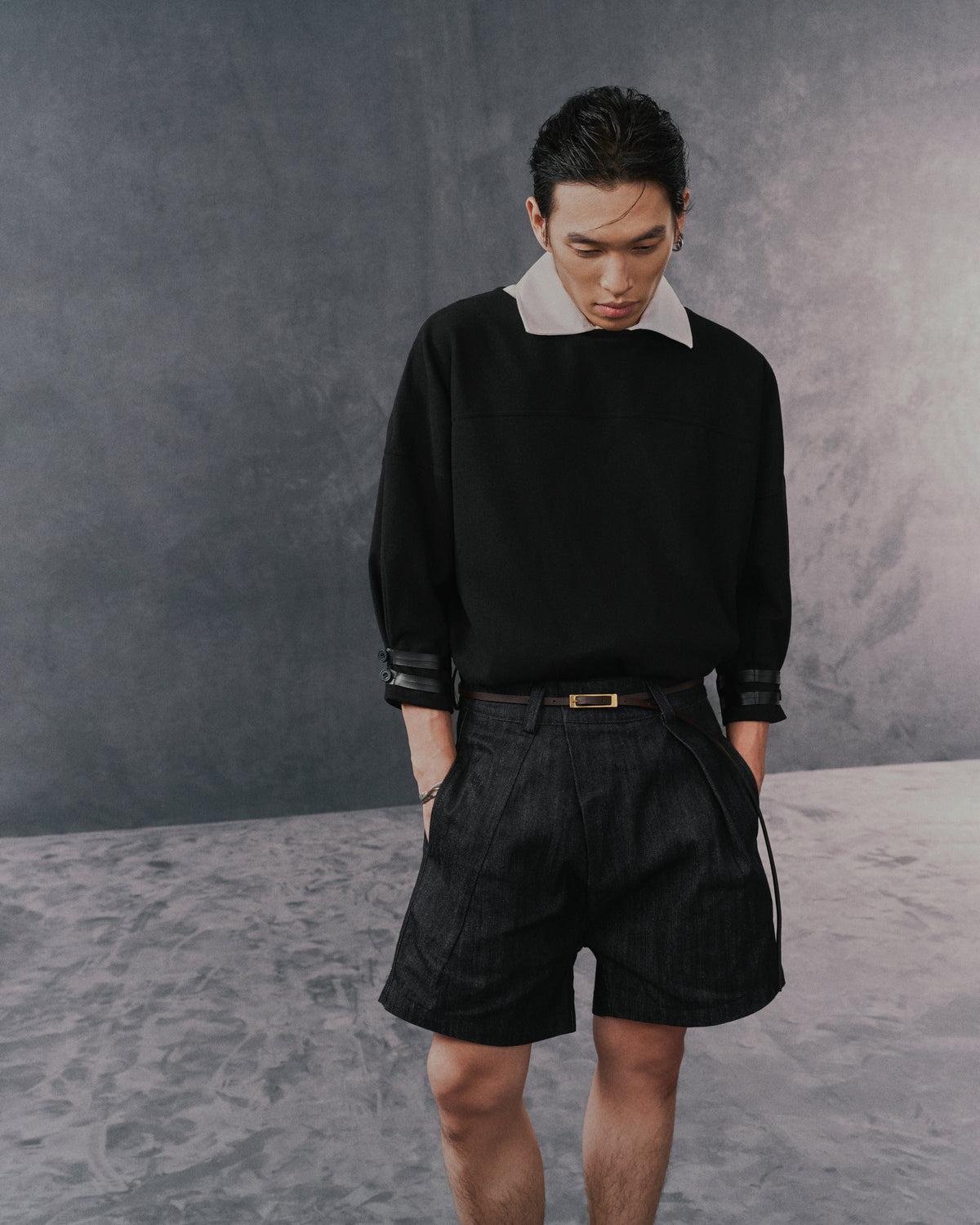 BLACK RIMLINE HALFSLEEVES SHIRT