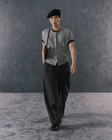 GREY STRIPED CRUDE TROUSERS