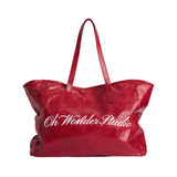 OWST LEATHER TOTE BAG RED