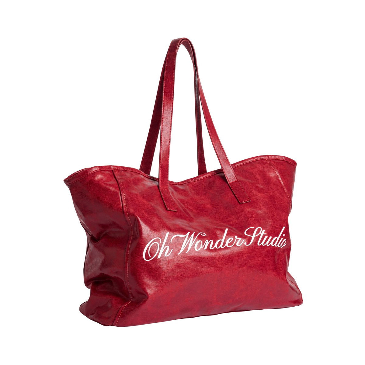OWST LEATHER TOTE BAG RED