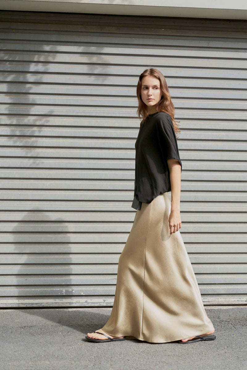 MAREN SKIRT IN PEARL BEIGE