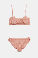 TENDER LINGERIE SET - WHITE & ASH ROSE