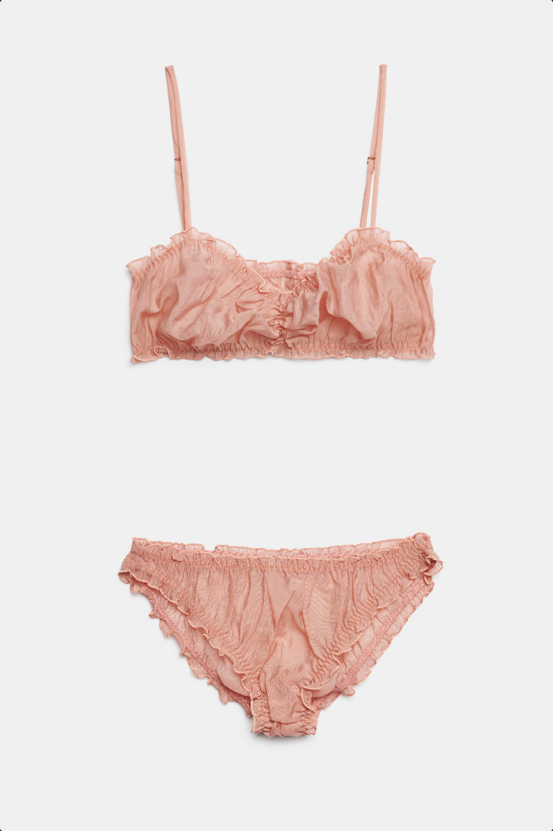 TENDER LINGERIE SET - WHITE & ASH ROSE