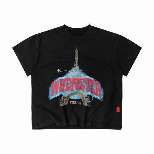 BLACK "WHENEVER" PARIS T-SHIRT 