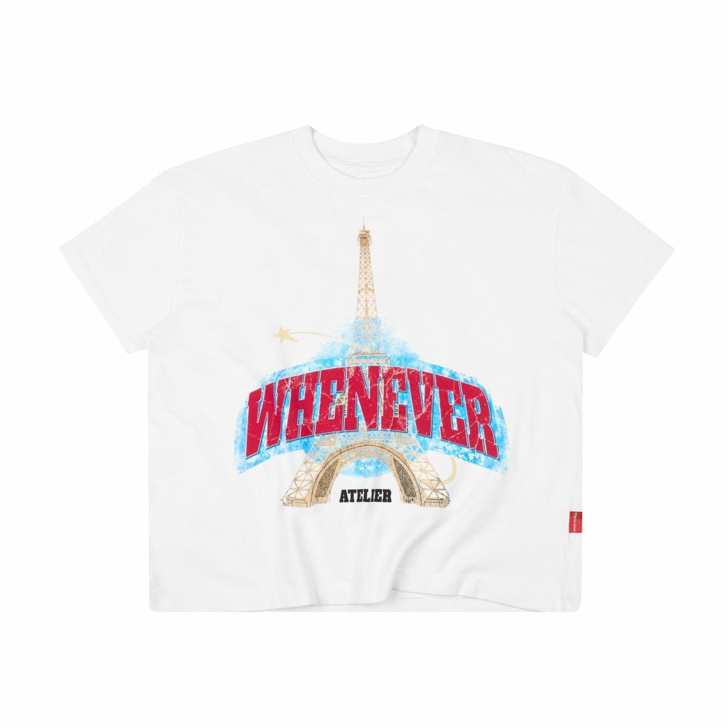 WHITE "WHENEVER" PARIS T-SHIRT 