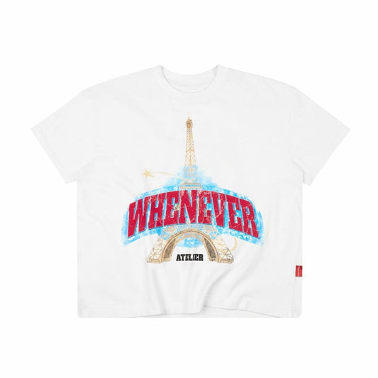 WHITE "WHENEVER" PARIS T-SHIRT 