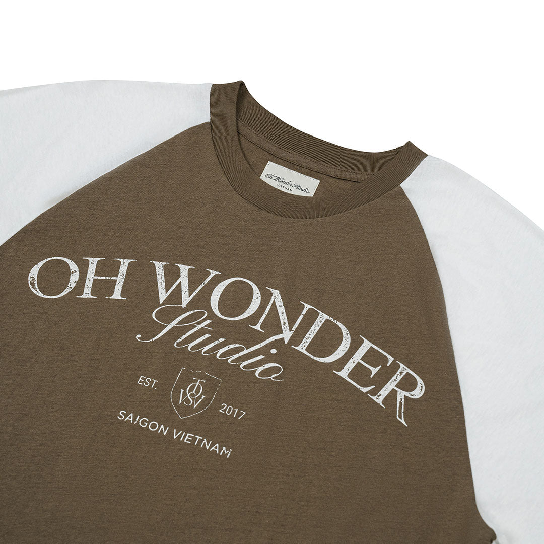 OWST ATHLETIC GRAPHIC RAGLAN T-SHIRT / BROWN