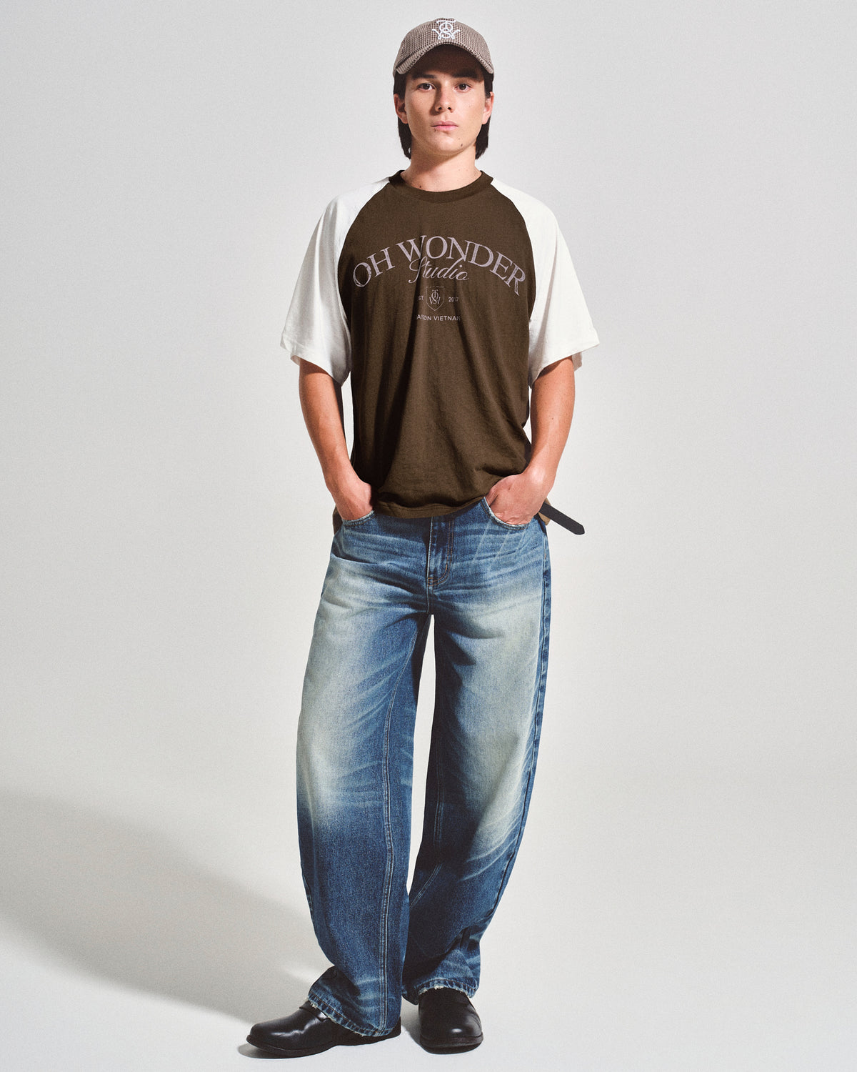 OWST ATHLETIC GRAPHIC RAGLAN T-SHIRT / BROWN