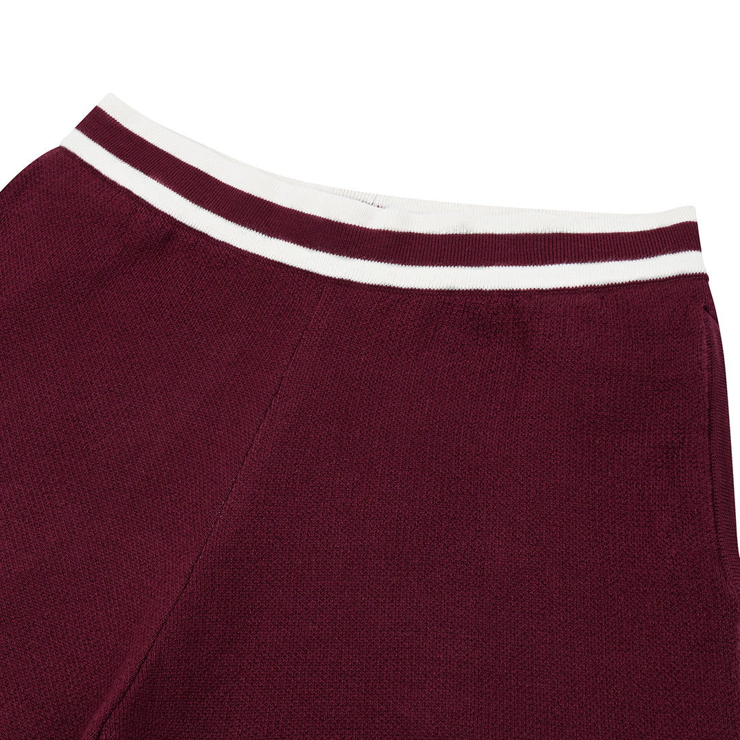 OWST KNITTED SHORTS - BURGUNDY