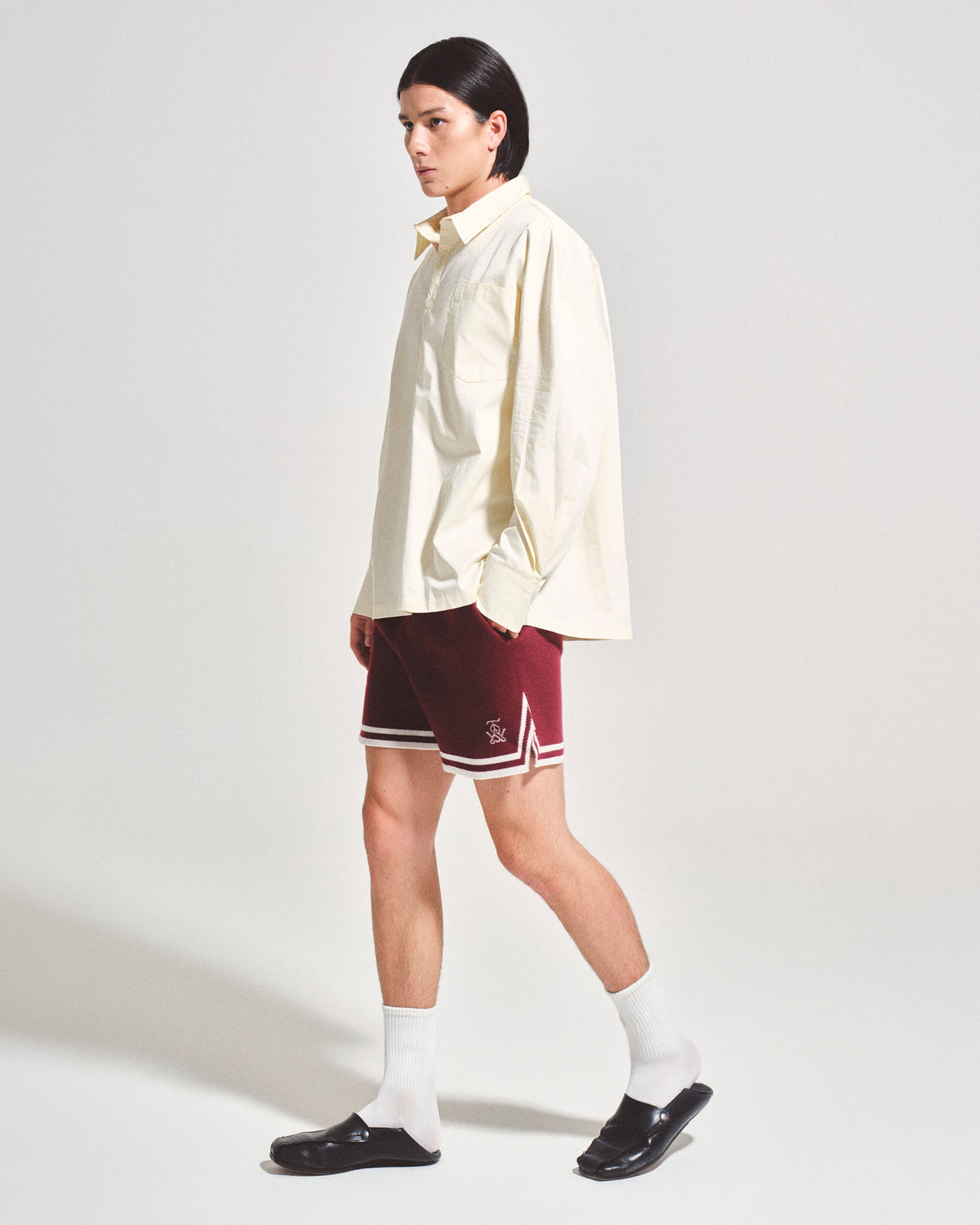 OWST KNITTED SHORTS - BURGUNDY