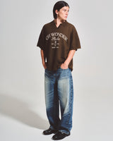 OWST COLLAR KNITTED TEE - BROWN