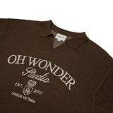 OWST COLLAR KNITTED TEE - BROWN