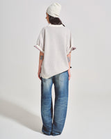 OWST COLLAR KNITTED TEE - CREAM