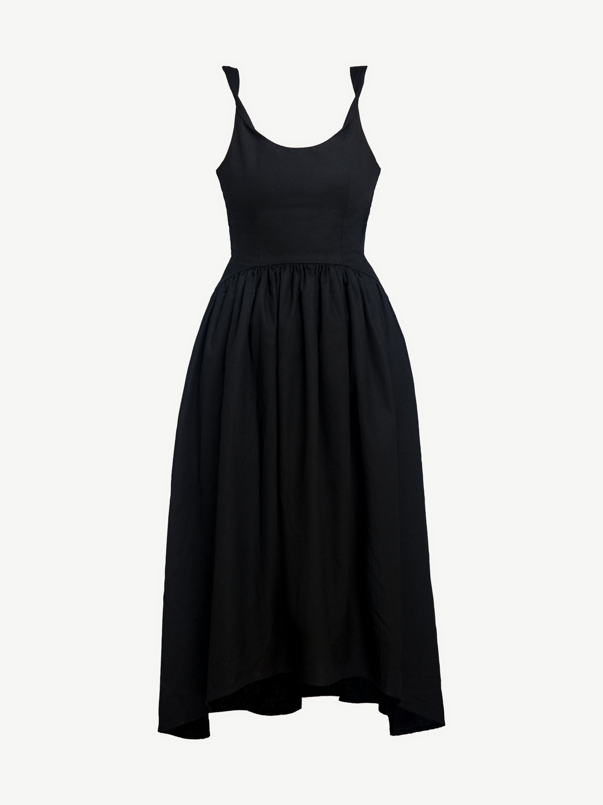CURVED BACKLESS DRESS