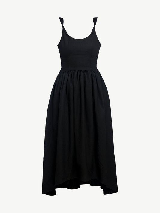 CURVED BACKLESS DRESS