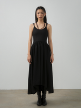 CURVED BACKLESS DRESS