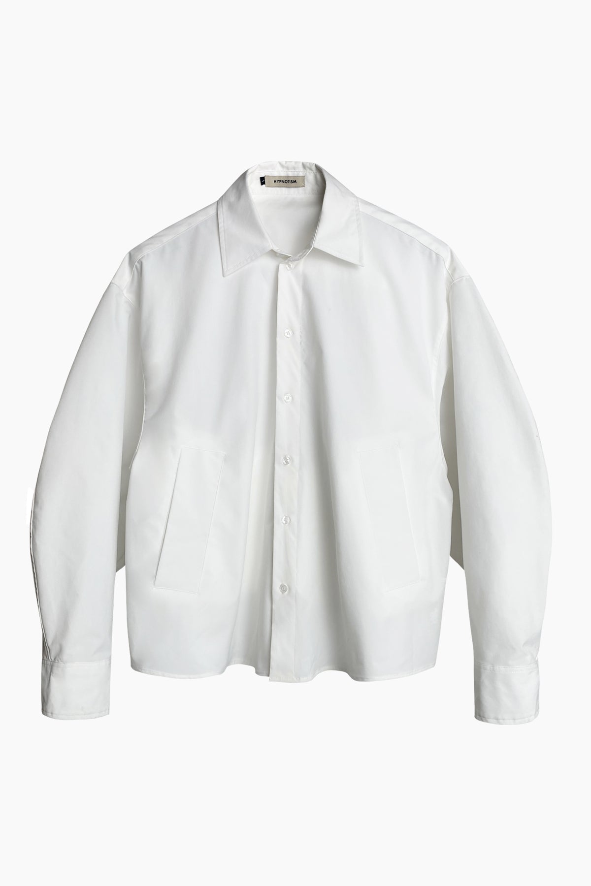 WHITE CURVY SLEEVES SHIRT