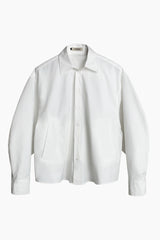 WHITE CURVY SLEEVES SHIRT
