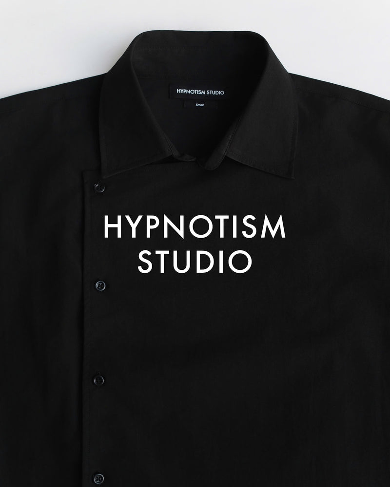 BLACK SLANT SHIRT
