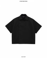 BLACK SLANT SHIRT