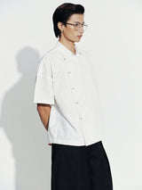 WHITE SLANT SHIRT