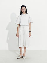 WHITE SLANT SHIRT