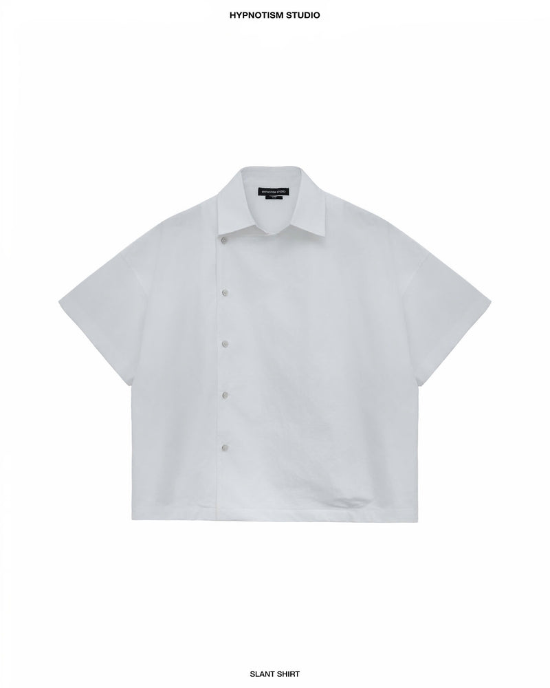 WHITE SLANT SHIRT