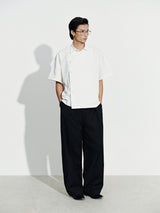WHITE SLANT SHIRT