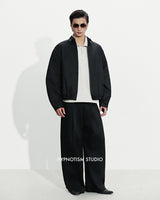 BLACK CRUDE TROUSERS