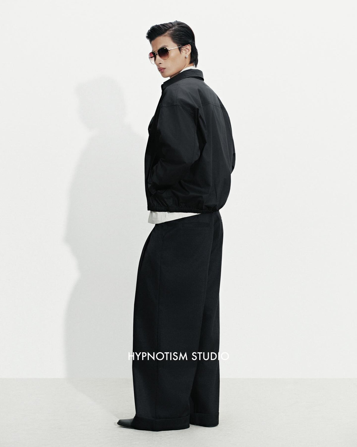 BLACK CRUDE TROUSERS