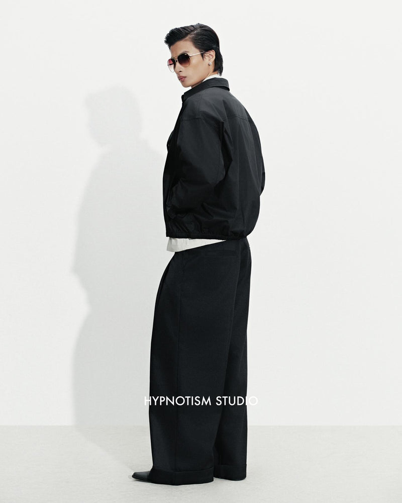 BLACK CRUDE TROUSERS
