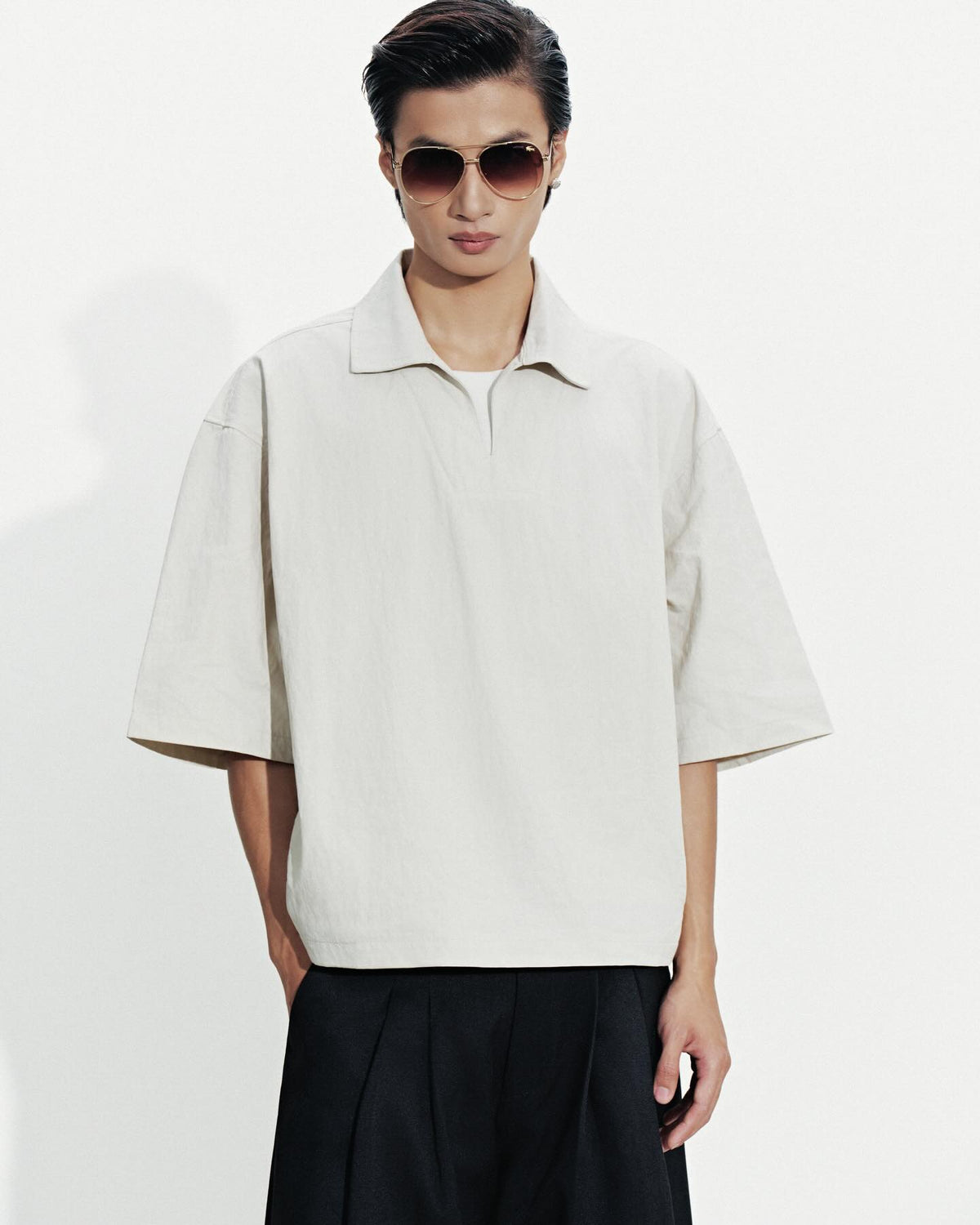 BLACK CRUDE TROUSERS