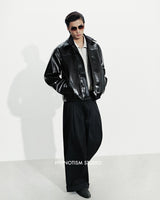 BLACK CRUDE TROUSERS