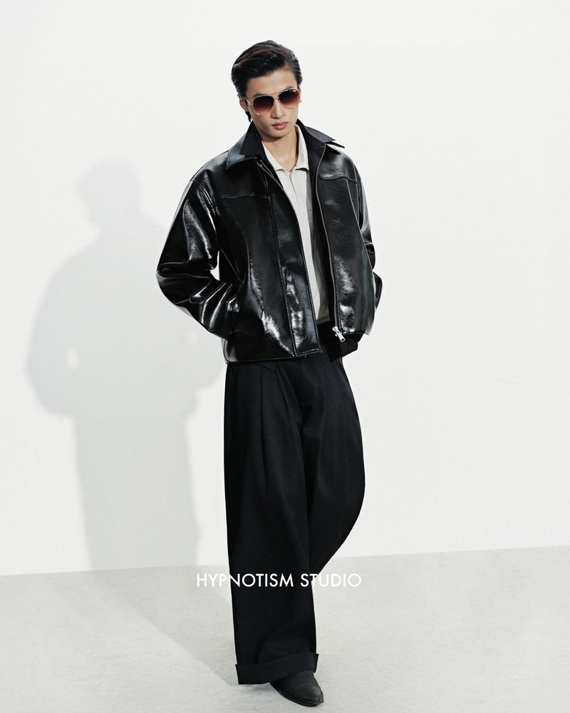 BLACK CRUDE TROUSERS
