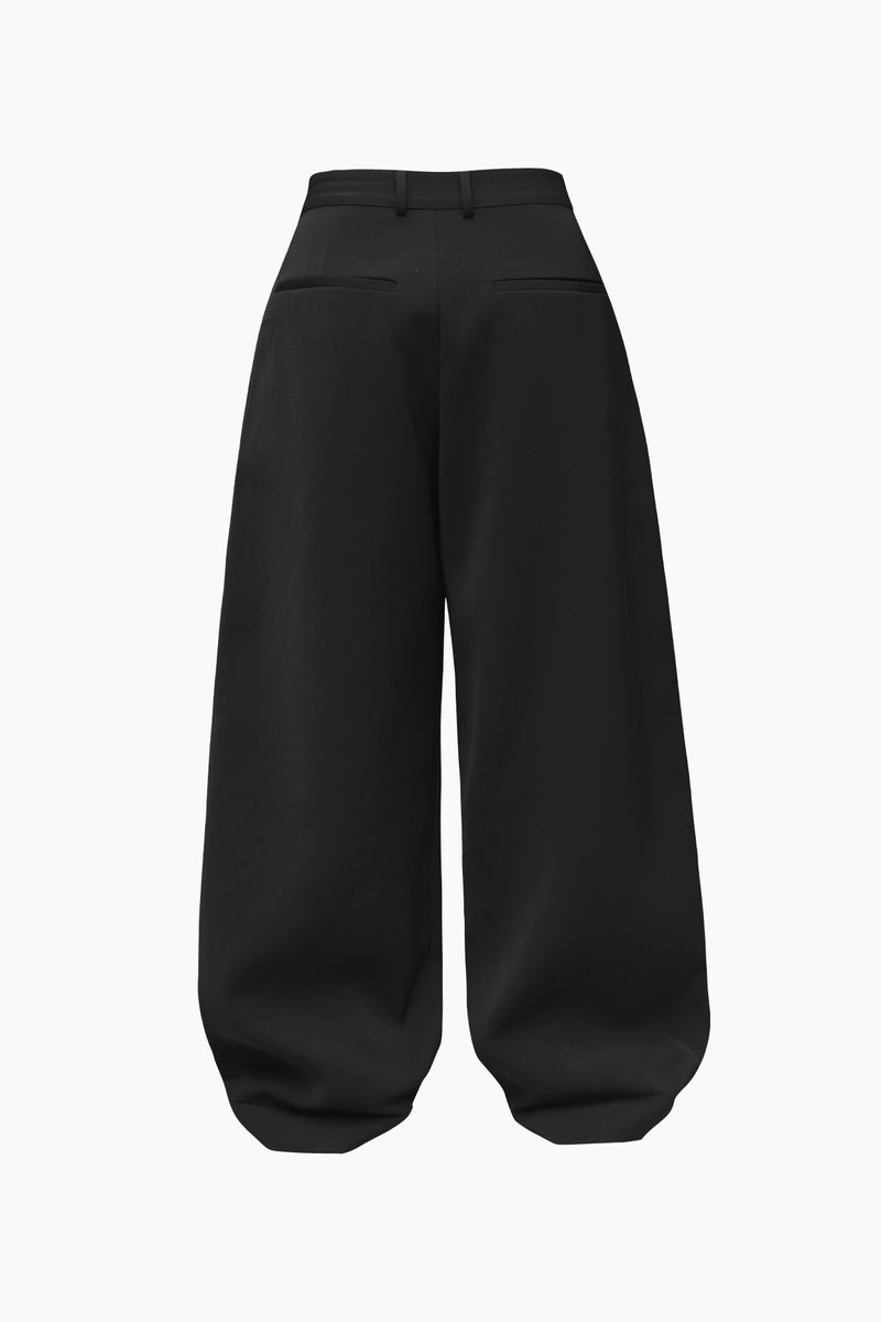 BLACK CRUDE TROUSERS