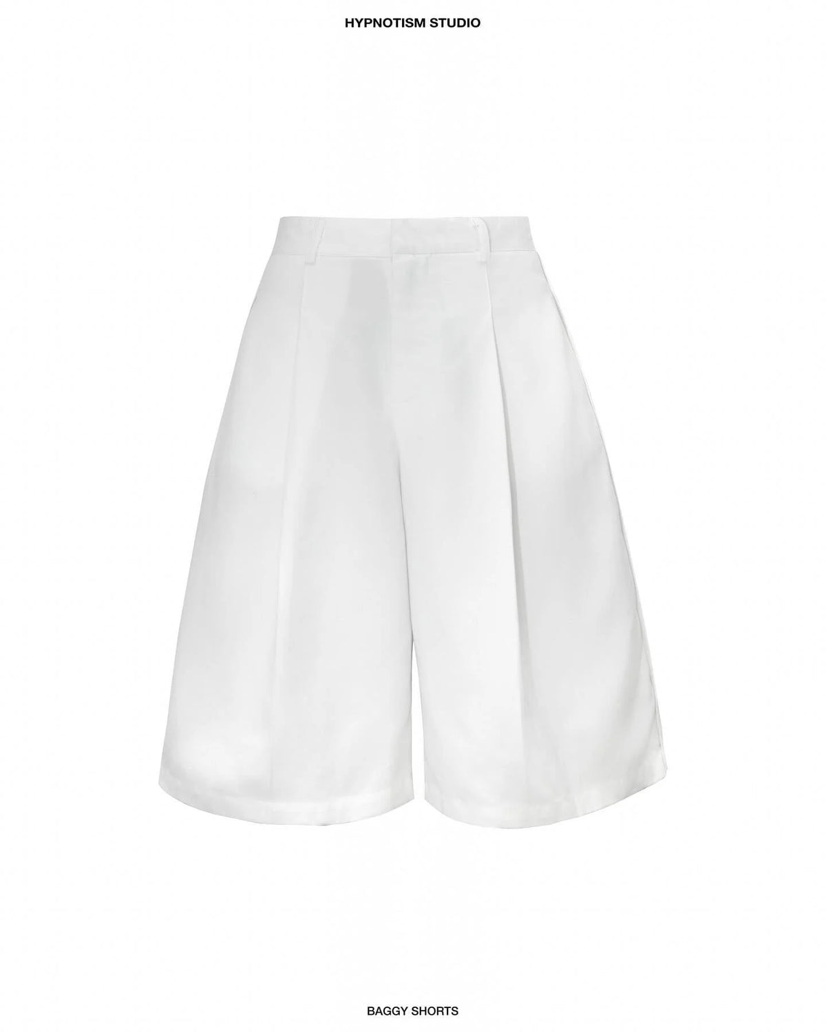 WHITE BAGGY SHORTS