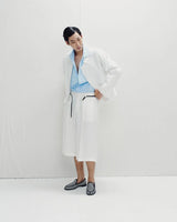 WHITE BAGGY SHORTS