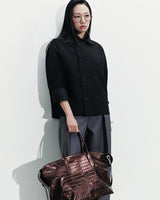 GREY RELAXED PLEATED TROUSERS