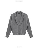 GREY DEEP CUT POLO