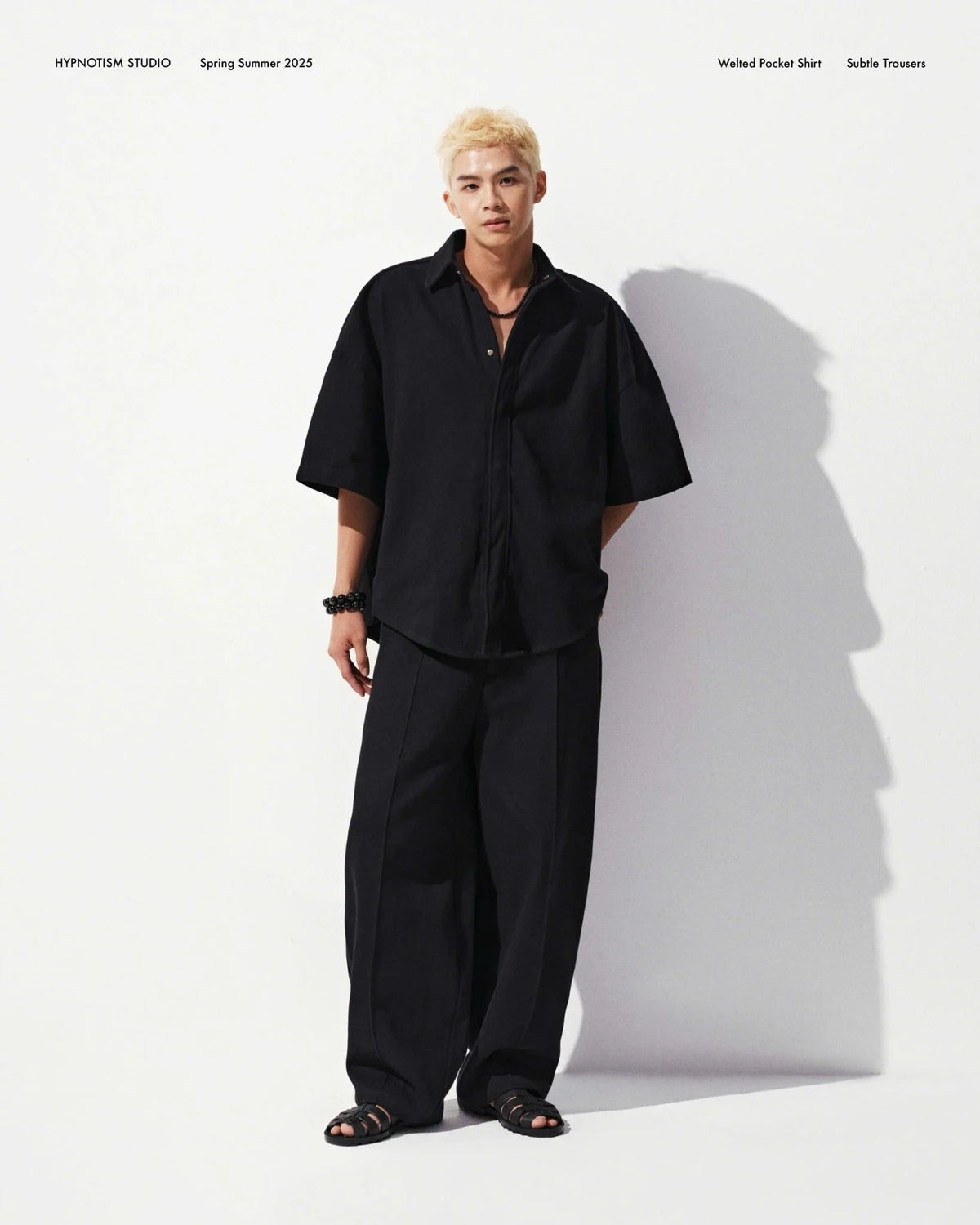BLACK WELTED POCKET SHIRT