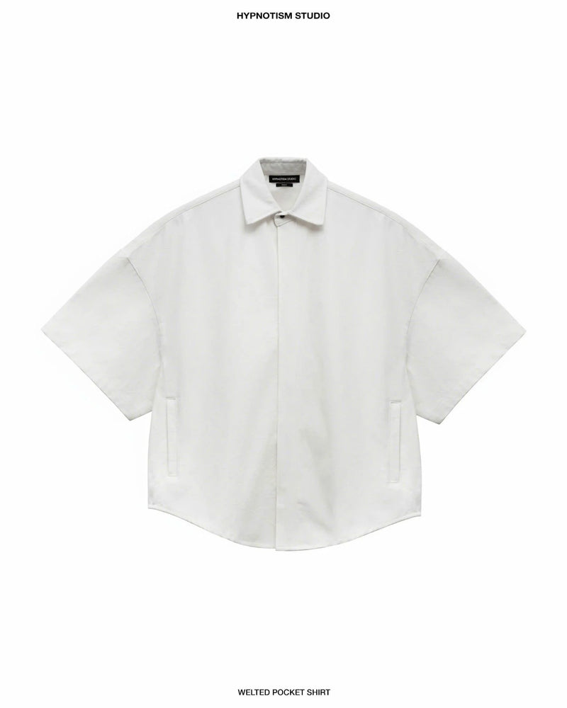 WHITE WELTED POCKET SHIRT