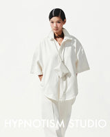 WHITE WELTED POCKET SHIRT